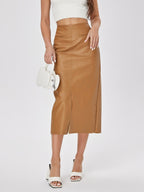 Farley חצאית מקסי דמוי עור