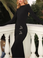 Kimberly שמלת מקסי צמודה עם קפלים