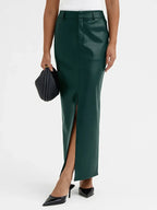 Donvan חצאית ארוכה דמוי עור