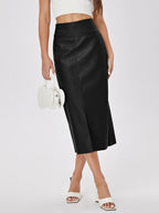 Farley חצאית מקסי דמוי עור