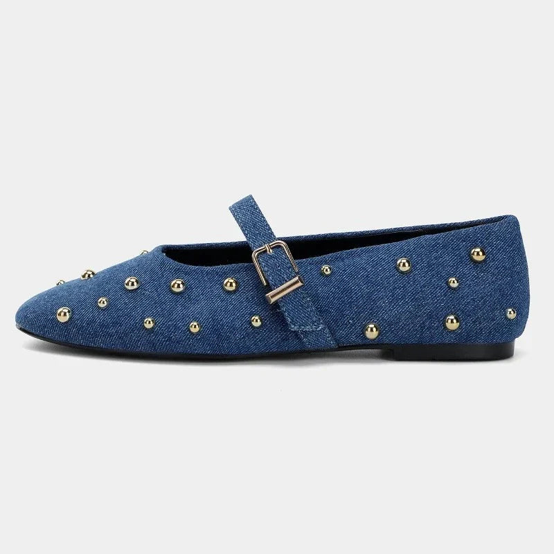Denim flat shoes