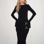 Kimberly שמלת מקסי צמודה עם קפלים