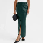 Donvan חצאית ארוכה דמוי עור