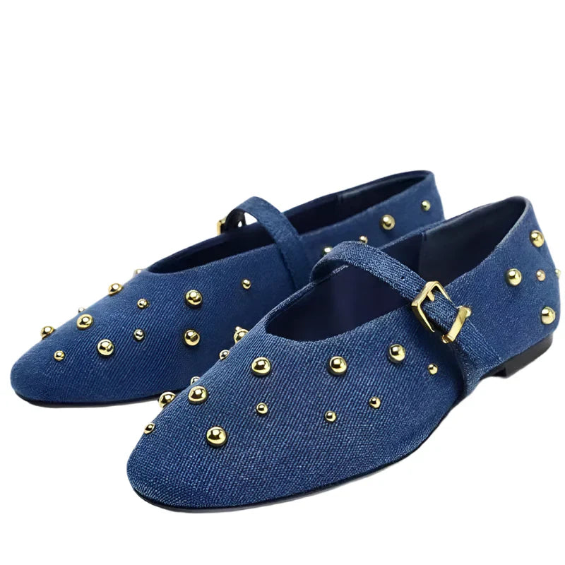 Denim flat shoes