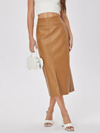 Farley חצאית מקסי דמוי עור