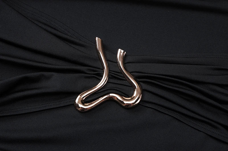 Kimberly שמלת מקסי צמודה עם קפלים