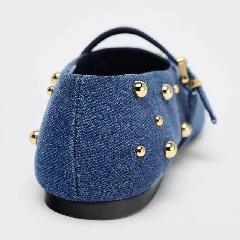 Denim flat shoes